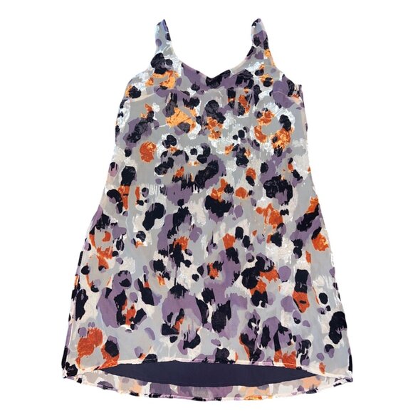 CAbi Dress M Radiant Velvet Burnout Style Purple Orange Fall Slip Dress‎ - Picture 3 of 9